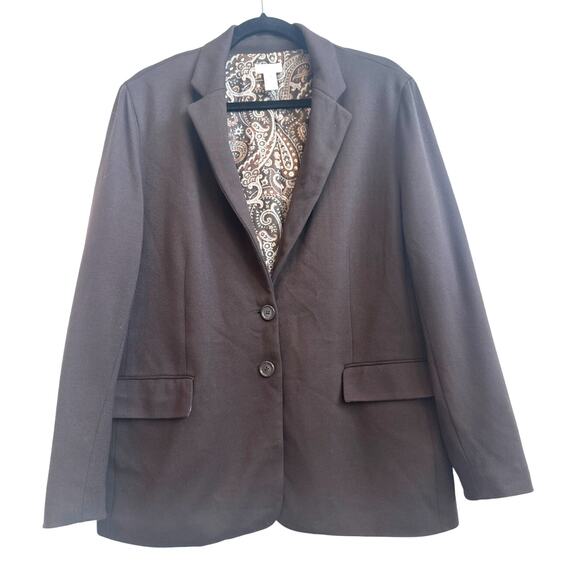 Chico's Brown Two Button Closure Dress Jacket Blazer - Picture 1 of 10